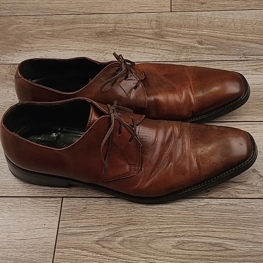 FACONNABLE Italy‎ Dark Brown Leather Sz 10.5 Lace Up Oxford Mens Dress Shoes